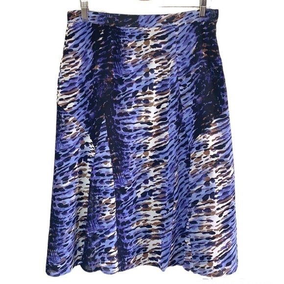 VINTAGE 🧚‍♀️Gelco Blue/Black Zebra Print A-Line Skirt - Picture 1 of 14